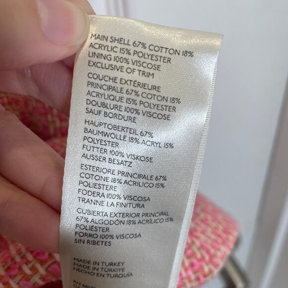 Anthropologie Maeve Tweed Mini Dress Collared Pink Cream Preppy Retro NWT 12 - Picture 6 of 7